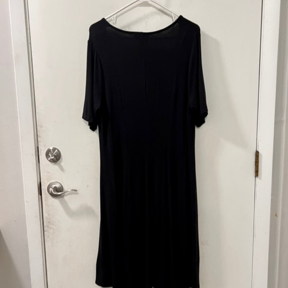 Lane Bryant Womens Black Rayon Spandex Blend Short Sleeve Midi Dress Size 14/16 - Picture 8 of 14